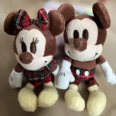 ミッキー・ミニー チェック柄マスコット