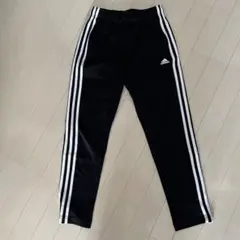 adidas 黒 ストライプ 150cm ロングパンツ　ジャージ