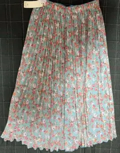 プリーツスカート　花柄　9号