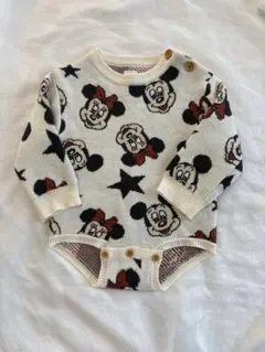 即日発送　バースデイ　ミッキーミニー　futafuta ニット　ロンパース　80