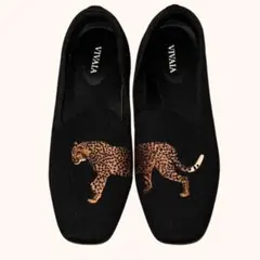 【値下げ!!】VIVAIA)美品スクエアトゥ 撥水 ローファー