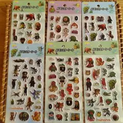 AIモンスターシール６種類セット　イタリアンブレインロット　ぷくぷくシール