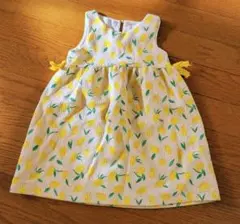 ZARA 2-3years 98cm レモン柄ワンピース　ノースリーブ