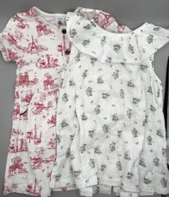 プチバトー ワンピ 2枚セット 24m/86㎝ 半袖・ノースリーブ