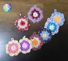 ふっくら花❣️アクリル&スセミコンビたわし