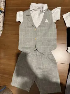 グレー チェック柄 フォーマルスーツ 100cm