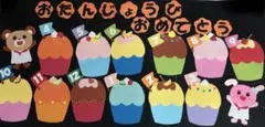 お誕生表　カップケーキ