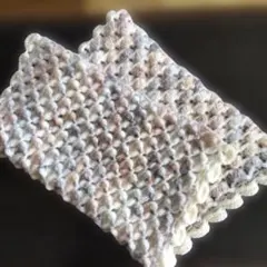 ブランケット　ひざ掛け　マルチカバー　ハンドメイド　手編み　ハニカムヤーン