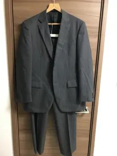 【大きいサイズ】アオキ ROCHI グレー ストライプ スーツ上下 AB7サイズ
