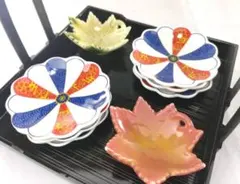 豆皿 6枚セット 小皿 醤油皿 銘々皿 和風 レトロ 日本 節句 青