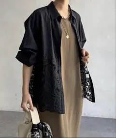 新品タグ付き】KYOKO HIGA 総レース ブラウス ブラック サイズＬＬ 新品タグ付き】KYOKO HIGA 総レース ブラウス ブラック サイズLL
