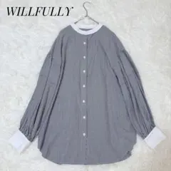 WILLFULLY ウィルフリー ストライプ 長袖シャツ ブラウス