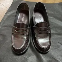 HARUTA ハルタ　ブラウン　ヒールアップローファー 22.5cm