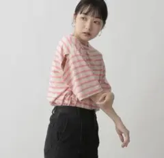 LOWRYS FARM ローリーズファーム ボーダーTシャツ ピンク 半袖