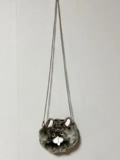 ⭐︎うさぎ？フェイスのポシェット⭐︎ グレー　ファー素材　ショルダーバッグ