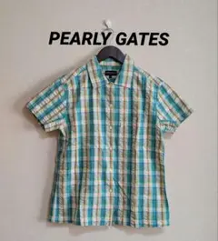 PEARLY GATES パーリーゲイツ 半袖チェックシャツ サイズ2