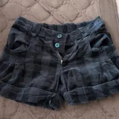 コーデュロイ チェック柄 ショートパンツ