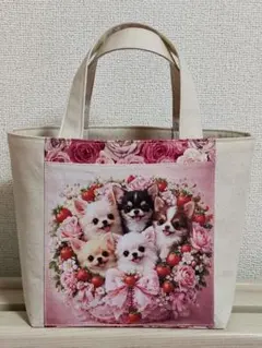 激レアチワワパネル生地 ハンドメイド 布バスケット - メルカリ