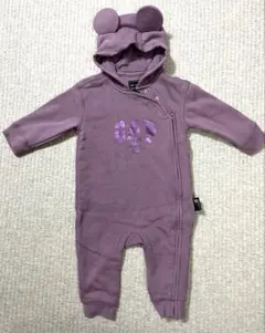GAP パープルロンパース 裏起毛 ミッキー耳付き