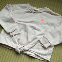 美品　H&M 90サイズ　裏起毛　トレーナー　長袖　ピンク　フリル