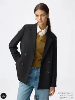 GU♡ダブルブレストジャケット M 黒