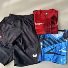卓球用ウェアセット Sサイズ 赤黒値下げ可能！