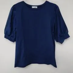 AFTERNOON TEA WARDROBE ネイビー 半袖Tシャツ　シアーのサムネイル