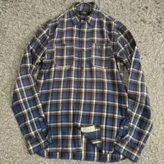 RRL ダブルアールエル チェック 長袖シャツ XS 綿100 青 胸ポケットのサムネイル
