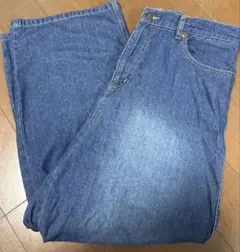 デニムワイドパンツ 3L 濃いデニムブルーのサムネイル