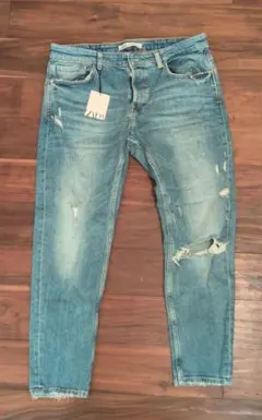 ZARA　★ライトブルー ダメージスキニーデニム★ 36インチ