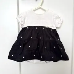 petitmain プティマイン　ハート柄刺繍　ロンパース　ワンピース