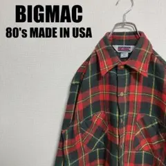 MADE IN USA製ビッグマック80sヘビーネルシャツM米国製BIGMAC