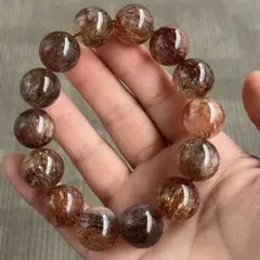 力を宿す牛血水晶】高品質ファイヤークォーツ 14.5mm大玉 ワイヤー模様