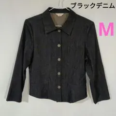 ブラック デニム ジャケット М 9号