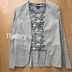 新品タグ付き！Theory　ノーカラーテーラードジャケット　サイズ4　22SS 2025年最新】theory レディース ノーカラージャケットの人気アイテム