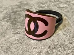 CHANEL シャネル ノベルティー ココマーク ヘアゴム ピンクブラウン