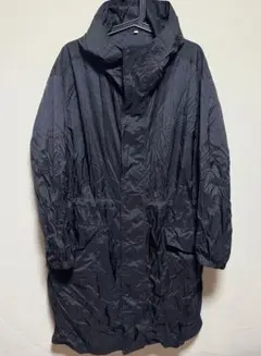 ムジラボ MUJI LABO 紳士 軽量撥水ナイロンフード付きコート 黒色 新品