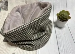 ネックウォーマー ハウンドトゥース柄　カシミア