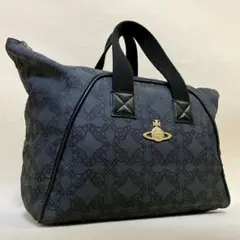 美品 ヴィヴィアンウエストウッド オーブ総柄 ハンドバッグ ブラック