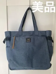 美品✨[アネロ] 10ポケット トートバッグ キャンバス風