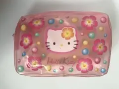 【難あり】90年代キティ HelloKitty ビニールポーチ ハイビスカス柄