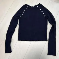 【いとママ様専用】GU ネイビー リブ編み 長袖トップス　M