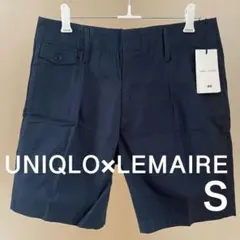 【新品】ユニクロ×ルメール コットンツイルタックショートパンツ S 68 ブルーのサムネイル