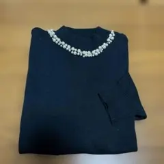 パール付きニットセーター長袖