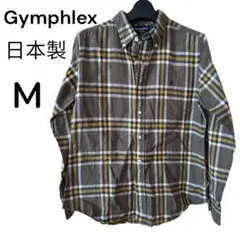 Gymphlex 長袖チェックシャツ日本製M ジムフレックスコットンシャツ⭐️美品のサムネイル