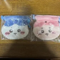 ちいかわ　ガチャガチャ　おかお巾着　ハチワレ&古本屋