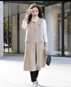 ZARA ベージュ ノースリーブコート