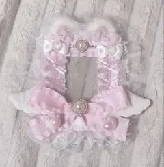 猫耳デザイン トレカケース ピンク レース リボン