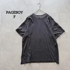 ページボーイ　クルーネック　Tシャツ　ビッグシルエット　裾スリット　グレー系　Fのサムネイル