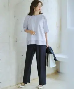 Oggi掲載♪ 23区 Lサイズ ストレッチジョーゼット シアーカットソー